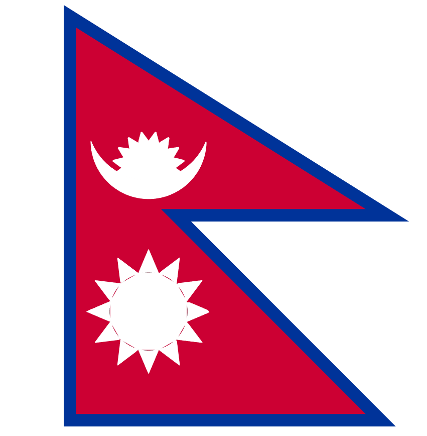 The completed Nepalese flag